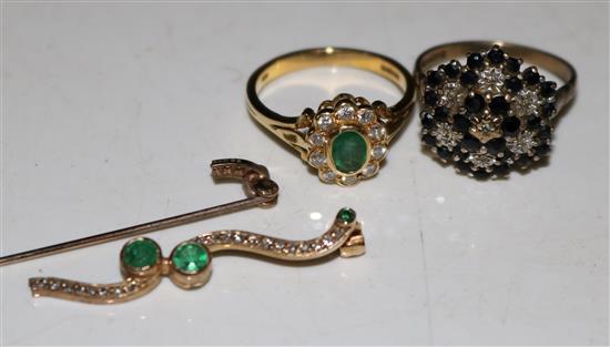 2 rings and a brooch